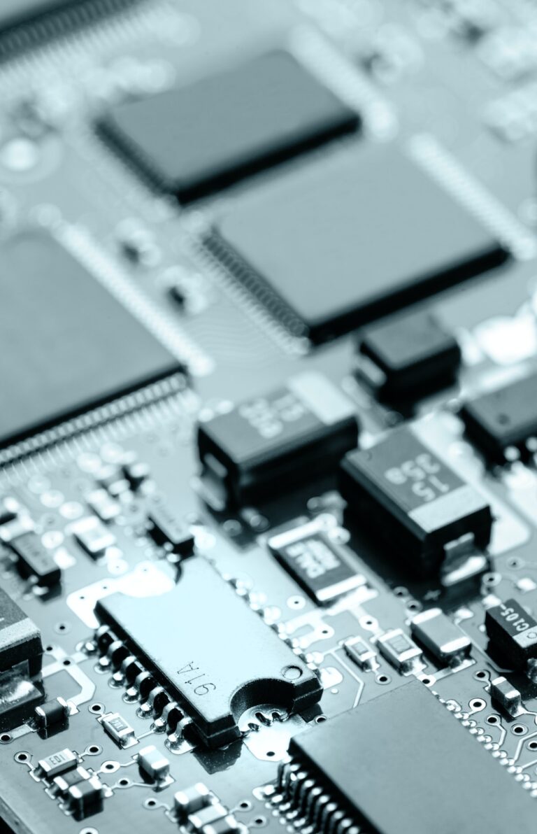 Electronic chips mounted on motherboard